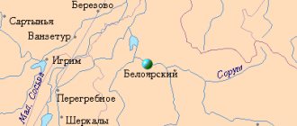 Карта окрестностей города Белоярский от НаКарте.RU