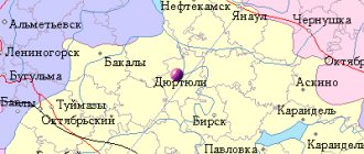 Карта окрестностей города Дюртюли от НаКарте.RU