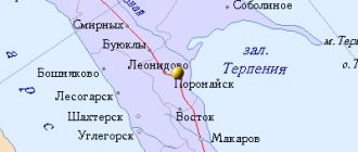Карта окрестностей города Поронайск от НаКарте.RU