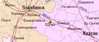 Карта окрестностей города Щучье от НаКарте.RU