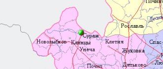 Карта окрестностей города Сураж от НаКарте.RU