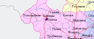Карта окрестностей города Унеча от НаКарте.RU