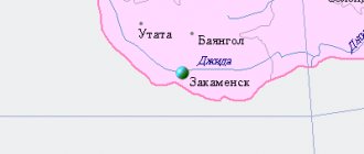Карта окрестностей города Закаменск от НаКарте.RU