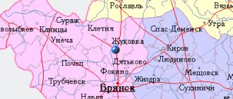Карта окрестностей города Жуковка от НаКарте.RU